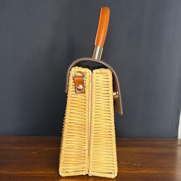 Mango Tan and Cream Woven Satchel - Picture 5 of 6